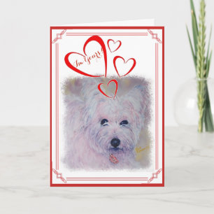 CARTÃO DE FESTIVIDADES I'M YOURS VALENTINE WHITE WEST HIGHLAND TERRIER