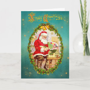 Cartão De Festividades Imagem antiga do Natal e Ano Novo