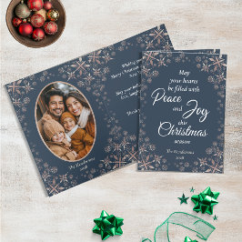 Cartão De Festividades Imagem Azul de Alegria Dourada Elegante