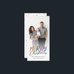 Cartão De Festividades Imagem Colorida de Feliz Cheio de Natal<br><div class="desc">Faça uma declaração de na moda neste feriado com este cartão com fotos festivo e divertido. A parte frontal apresenta o estilo colorido e o texto personalizado. A parte traseira apresenta um padrão de pontos colorido correspondente para um toque especial extra. Por favor, visite minha loja para ver mais cartões...</div>