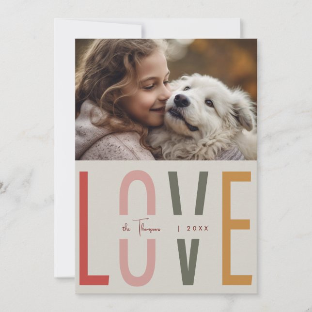 Cartão De Festividades Imagem da Família Personalizada Calorosa Simples d (Frente)