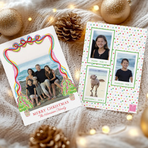 Cartão De Festividades Imagem de Árvores de Natal Confetti Colorida em Ág