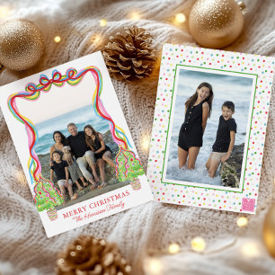Cartão De Festividades Imagem de Árvores de Natal Confetti Colorida em Ág
