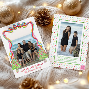 Cartão De Festividades Imagem de Árvores de Natal Confetti Colorida em Ág