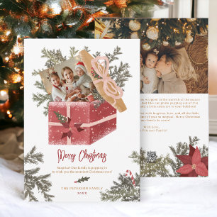 Cartão De Festividades Imagem de Natal moderna divertida 2 fotos