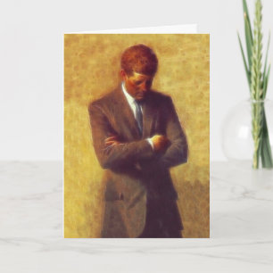 Cartão De Festividades Imagem do retrato do Fractal do presidente John F.