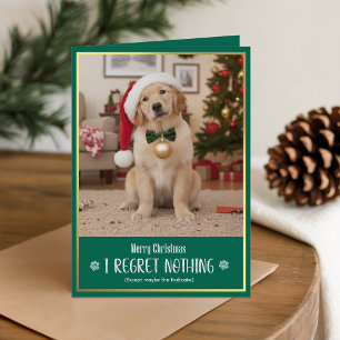 Cartão De Festividades Imagem engraçada de cachorro Natal Dobrado Fofo