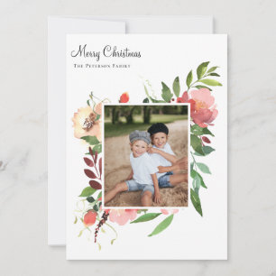 Cartão De Festividades Imagem Floral Botânica de Aquarela Elegante