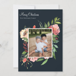 Cartão De Festividades Imagem Floral Botânica de Aquarela Elegante