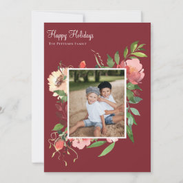 Cartão De Festividades Imagem Floral Botânica de Aquarela Elegante