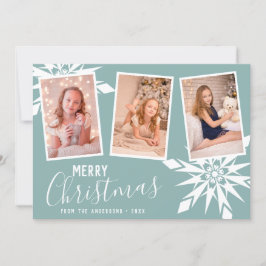 Cartão De Festividades Imagem Personalizada de Natal Feliz para Flocos de