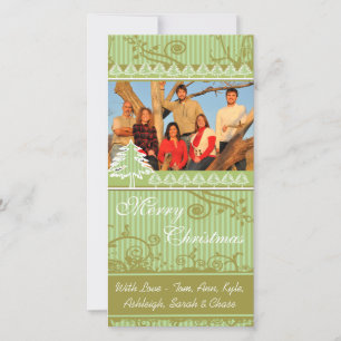 Cartão De Festividades Imagens da Família de Feriados de Pinho em Stripes