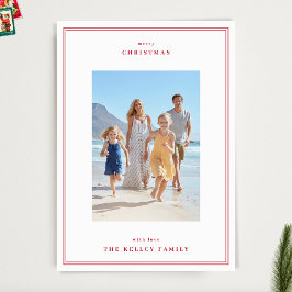 Cartão De Festividades Imagens Simples do Berry de Natal Vermelho Elegant