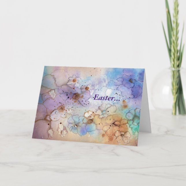 Cartão De Festividades Imaginários de Flores para Páscoas (Frente)