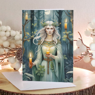 Cartão De Festividades Imbolc Deusa Candlemas Floresta Celta Wiccan