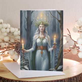 Cartão De Festividades Imbolc Deusa Candlemas Floresta Celta Wiccan