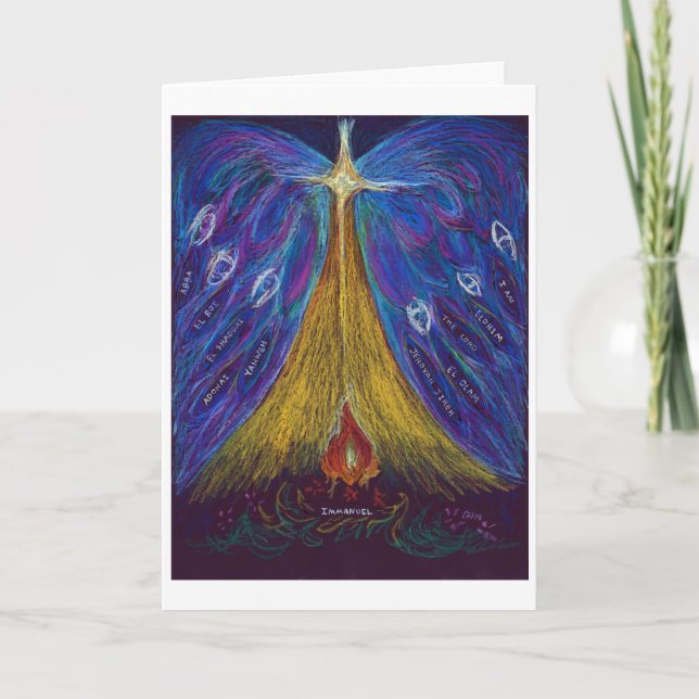 Cartão De Festividades Immanuel Oil Pastel de Christina Wert, placa de Va (Frente)