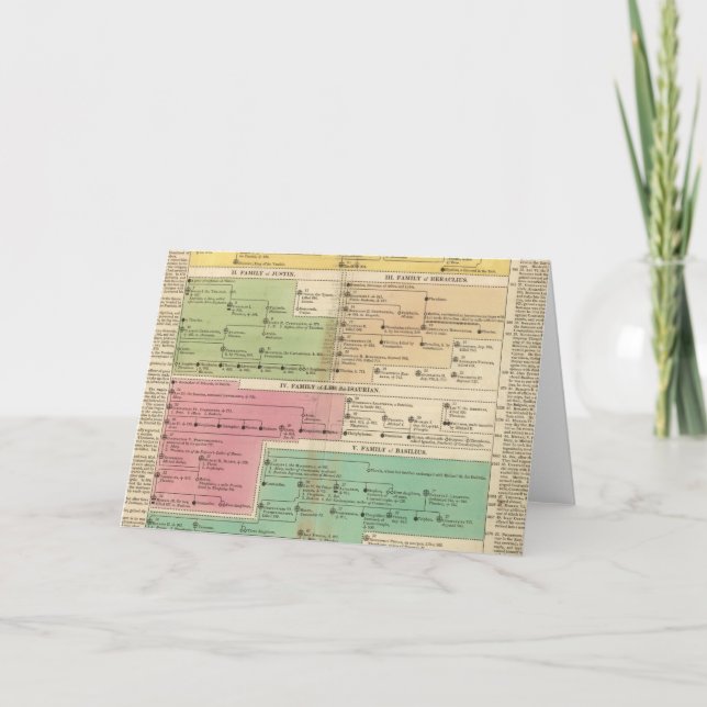 Cartão De Festividades Império Cronológico das Famílias Reais de Constant (Frente)