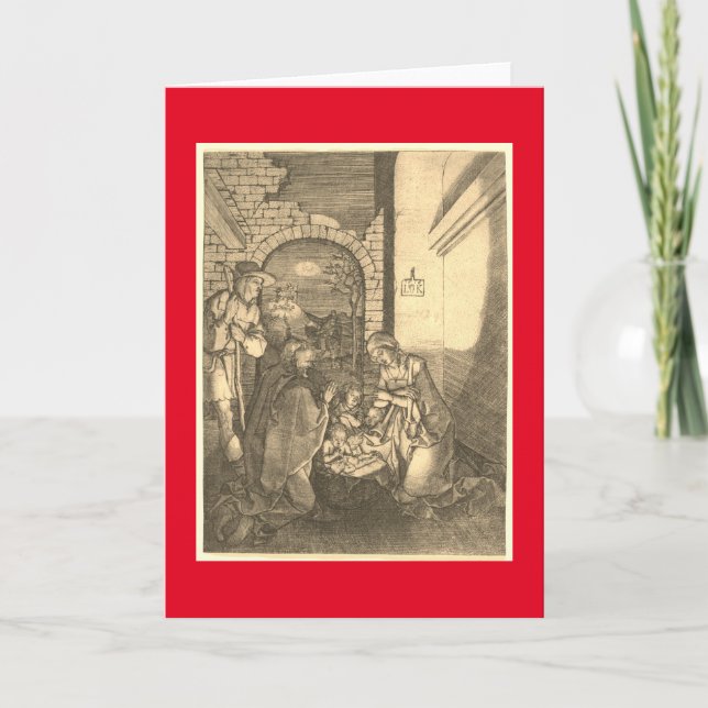 CARTÃO DE FESTIVIDADES IMPRESSÃO ALEMÃO DO NATAL DA NATIVIDADE (Frente)