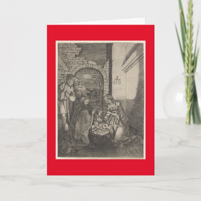 CARTÃO DE FESTIVIDADES IMPRESSÃO ALEMÃO DO NATAL DA NATIVIDADE (Frente)