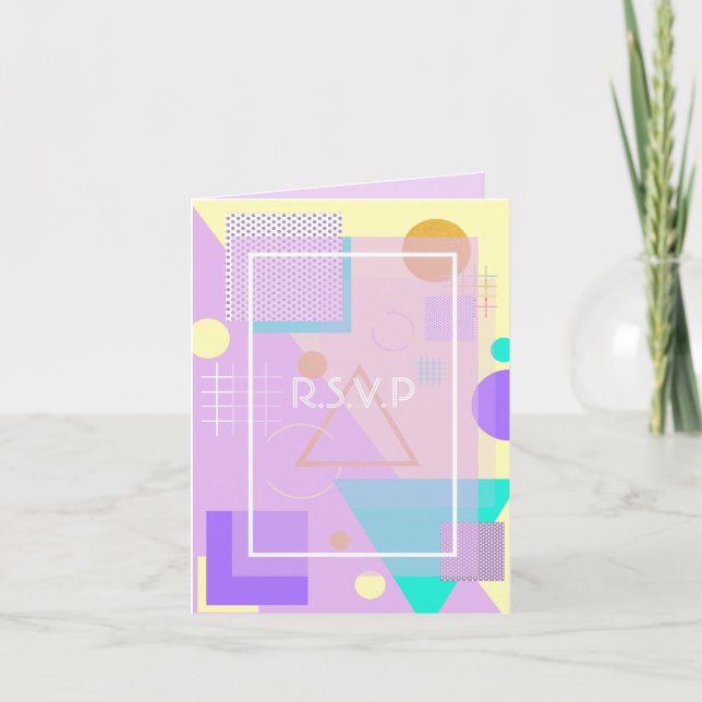 Cartão De Festividades Impressão amarelo geométrico (Frente)