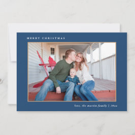 Cartão De Festividades Impressão azul de Natal feliz