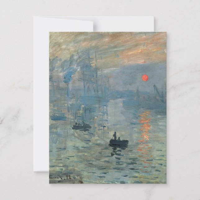 Cartão De Festividades Impressão Monet Sunrise Pintura Levante Solo (Frente)
