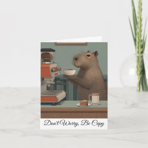 Cartão De Festividades Impressão Personalizada de Cafeteria de Capivara V