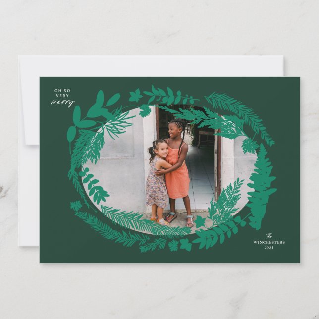 Cartão De Festividades Impressões Botânicas Quadro Horizontal Natal (Frente)