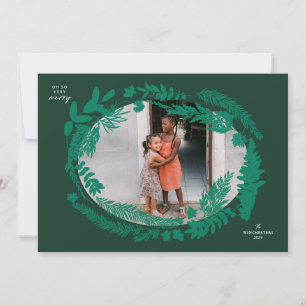 Cartão De Festividades Impressões Botânicas Quadro Horizontal Natal