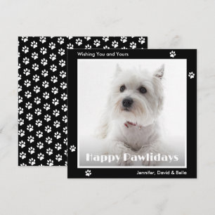 Cartão De Festividades Impressões de patas de cachorro Westie preto Foto