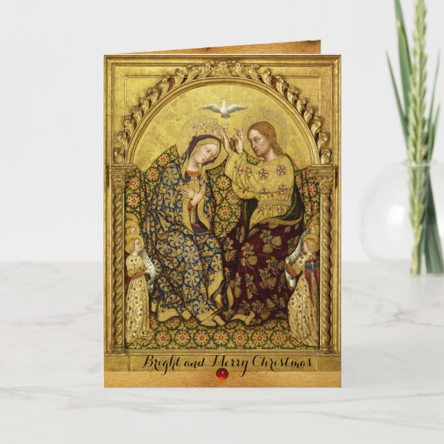 Cartão De Festividades INCORONATION OF VIRGIN by Gentile Da Fabriano (Frente)