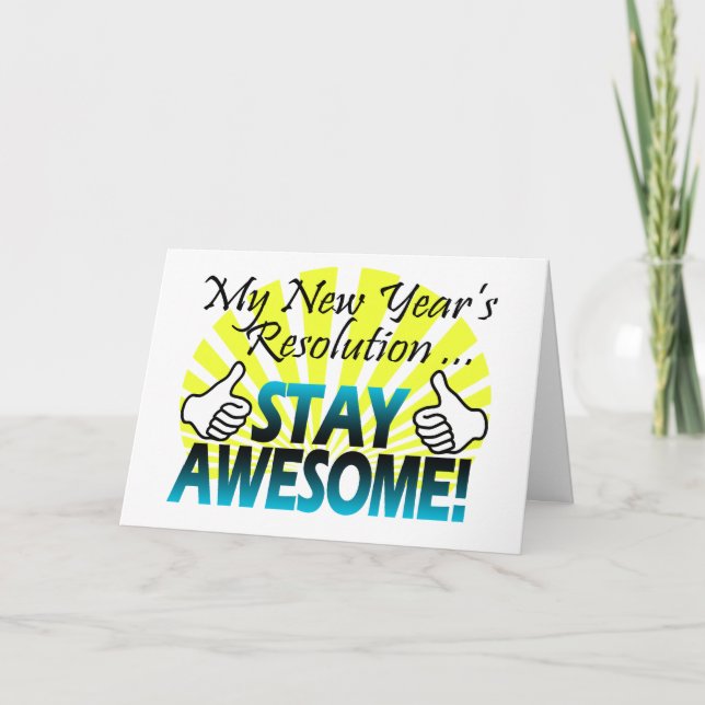 Cartão De Festividades Incrível Resolução de Ano Novo (Frente)