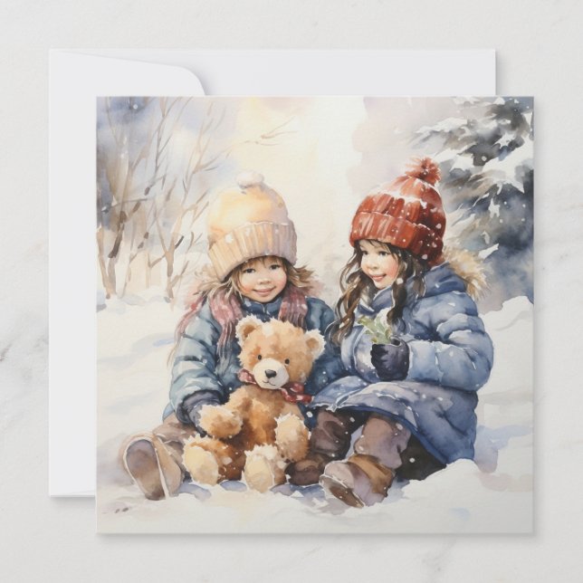 Cartão De Festividades Incutindo o Natal com Amor Sincero (Frente)