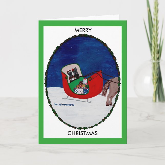 CARTÃO DE FESTIVIDADES INDO PARA CASA PARA O NATAL (Frente)