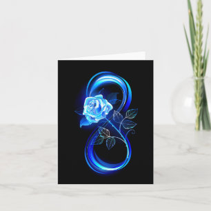 Cartão De Festividades Infinito brilhante com rosa azul