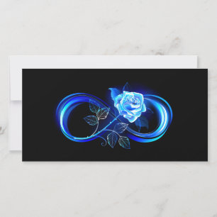 Cartão De Festividades Infinito brilhante com rosa azul