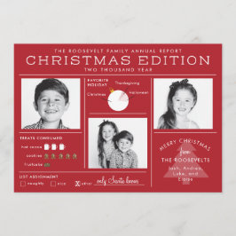 Cartão De Festividades Infográfico de Carta de Natal Engraçada de Notícia