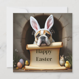 Cartão De Festividades Inglês Bulldog e a mensagem