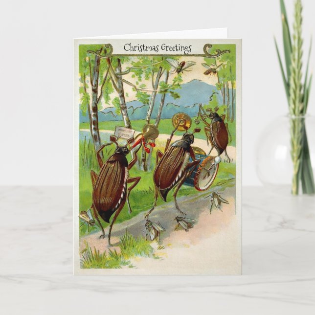 Cartão De Festividades Insetos de Bandas de Marcha Vitoriana (Frente)