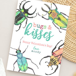 Cartão De Festividades Insetos Lovebug e Dia de os namorados de Watercolo