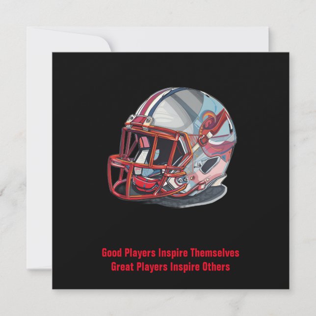 Cartão De Festividades Inspirational Good Players Pop Art Football Helmet (Frente)