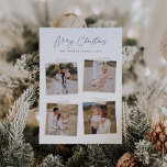 Cartão De Festividades Instantâneo | Feliz Natal 4 Foto<br><div class="desc">Adicione elegância casual aos seus cartões de natal com estas belas cartas desenhadas para acomodar quatro fotos quadradas. As fitas emprestam uma sensação legal de instantâneo a este design simples e elegante (nota: a fita é uma imagem impressa, e não um adesivo real afixado no produto). "Feliz Natal" aparece em...</div>