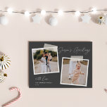 Cartão De Festividades Instantâneo | Saudações da temporada Duas Foto<br><div class="desc">Adicione elegância casual aos seus cartões de natal com estas belas cartas desenhadas para acomodar duas fotos quadradas. As fitas emprestam uma sensação legal de instantâneo a este design simples e elegante (nota: a fita é uma imagem impressa, e não um adesivo real afixado no produto). "Saudações da temporada" aparece...</div>