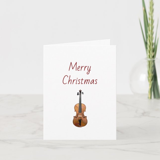 Cartão De Festividades Instrumento Musical Violin Feliz Natal (Frente)