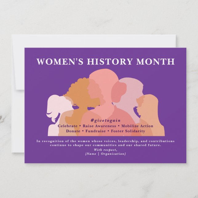 Cartão De Festividades International Womens Day Women History Recognition (Frente)