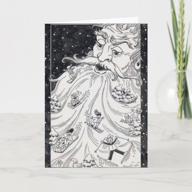 Cartão De Festividades Inverno do ancião (Frente)