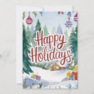 Cartão De Festividades Inverno feliz encantado com mística