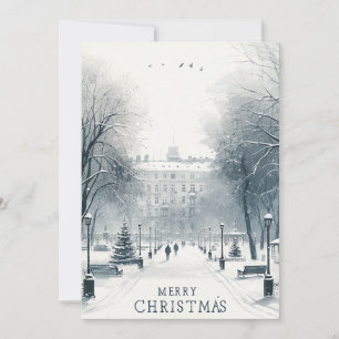 Cartão De Festividades Inverno Mágico de Kiev - Aquarela Minimalista