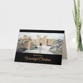 Cartão De Festividades Inverno no Castelo de Windsor Natal maravilhoso